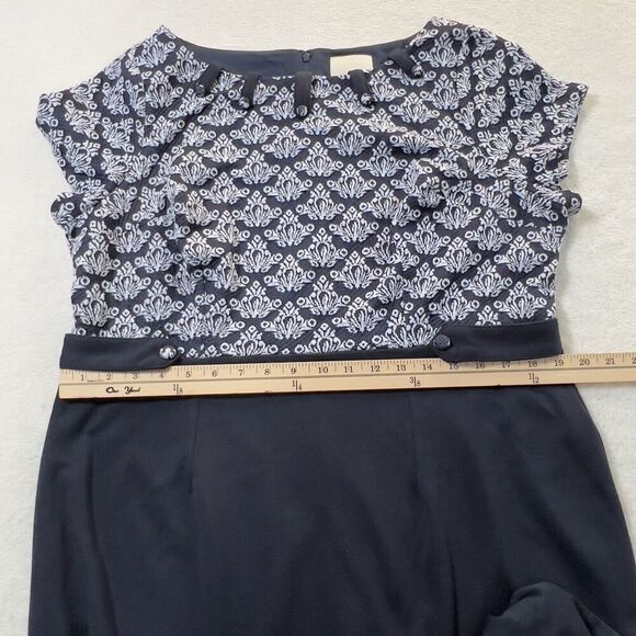 ModCloth Sheath Dress Womens Size 1X Navy Short Sleeve Stretch - Picture 12 of 15